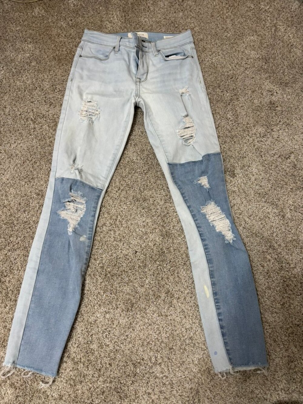 PacSun Girls Ankle Jegging Light Wash Distressed Jeans Size 23 Super Stretch